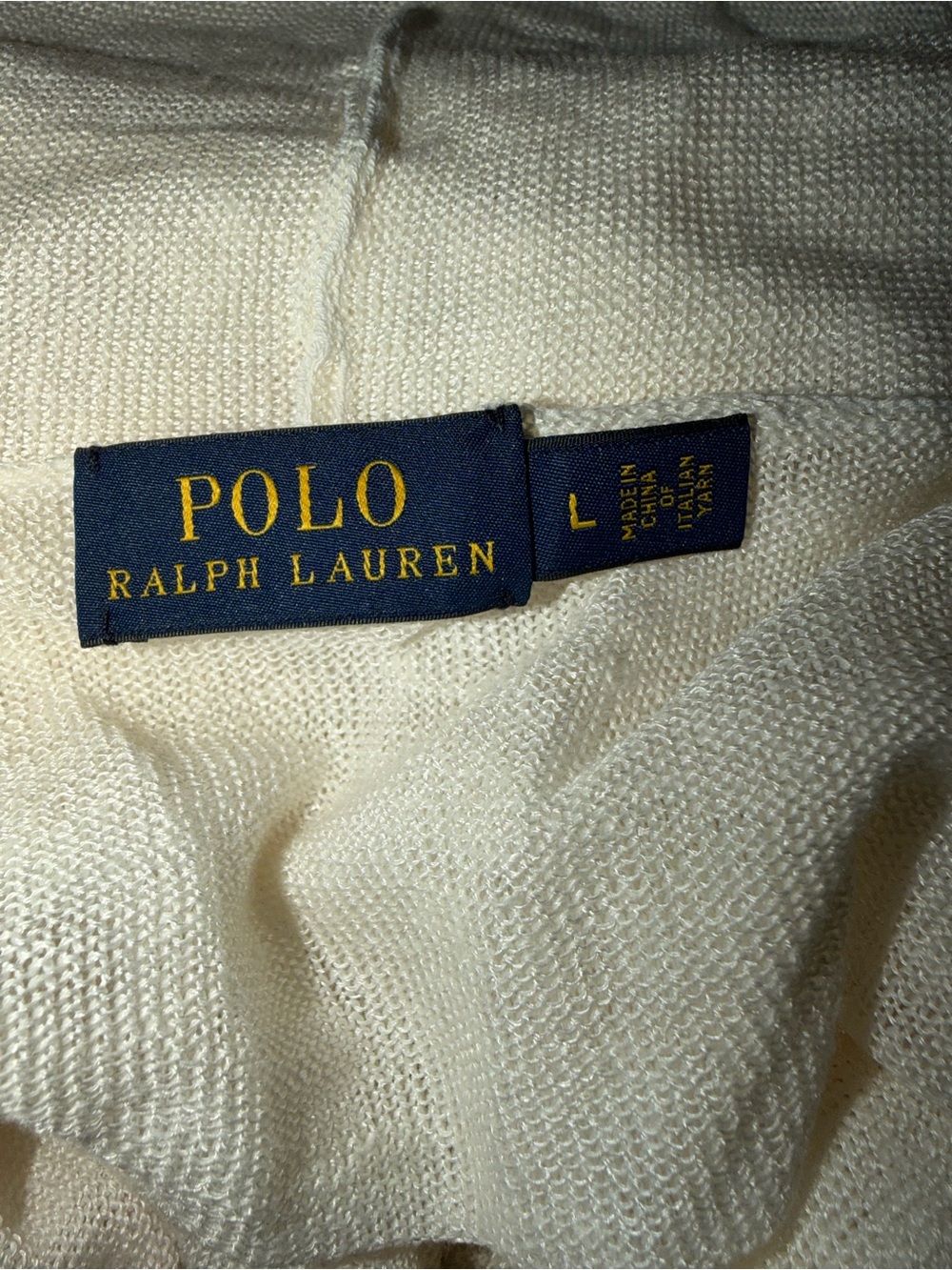 Polo Ralph Lauren Open  Shawl Collar 75% Linen 25% Viscose NEW WITH TAGS Large - Picture 4 of 8